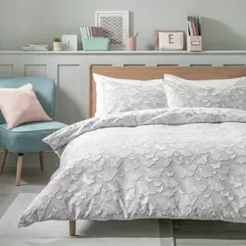 Argos Home Shadow Butterflies Grey Bedding Set