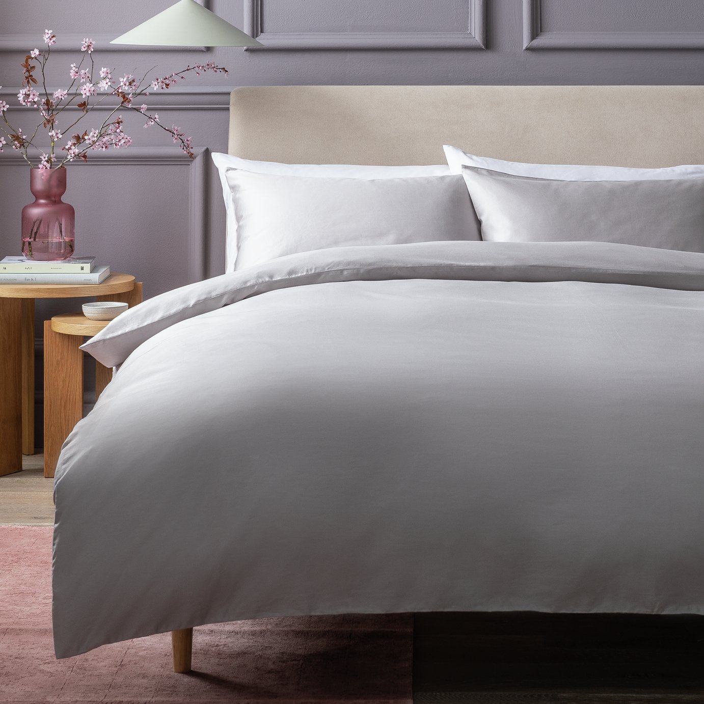 Habitat Egyptian Cotton 800TC Grey Bedding Set - Double