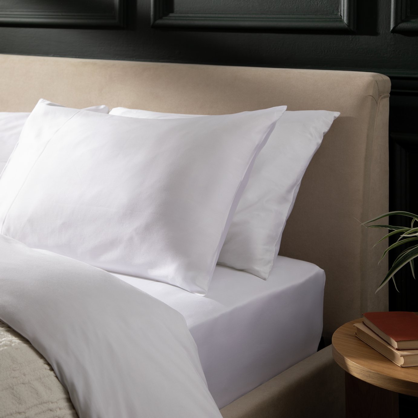 Habitat Cotton 800 TC White Standard Pillowcase Pair