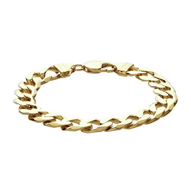 Buy 9ct Gold Plated Sterling Silver Solid Curb Bracelet at Argos.co.uk ...