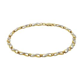 Revere 9ct Yellow Gold Diamond Accent Twist Bracelet