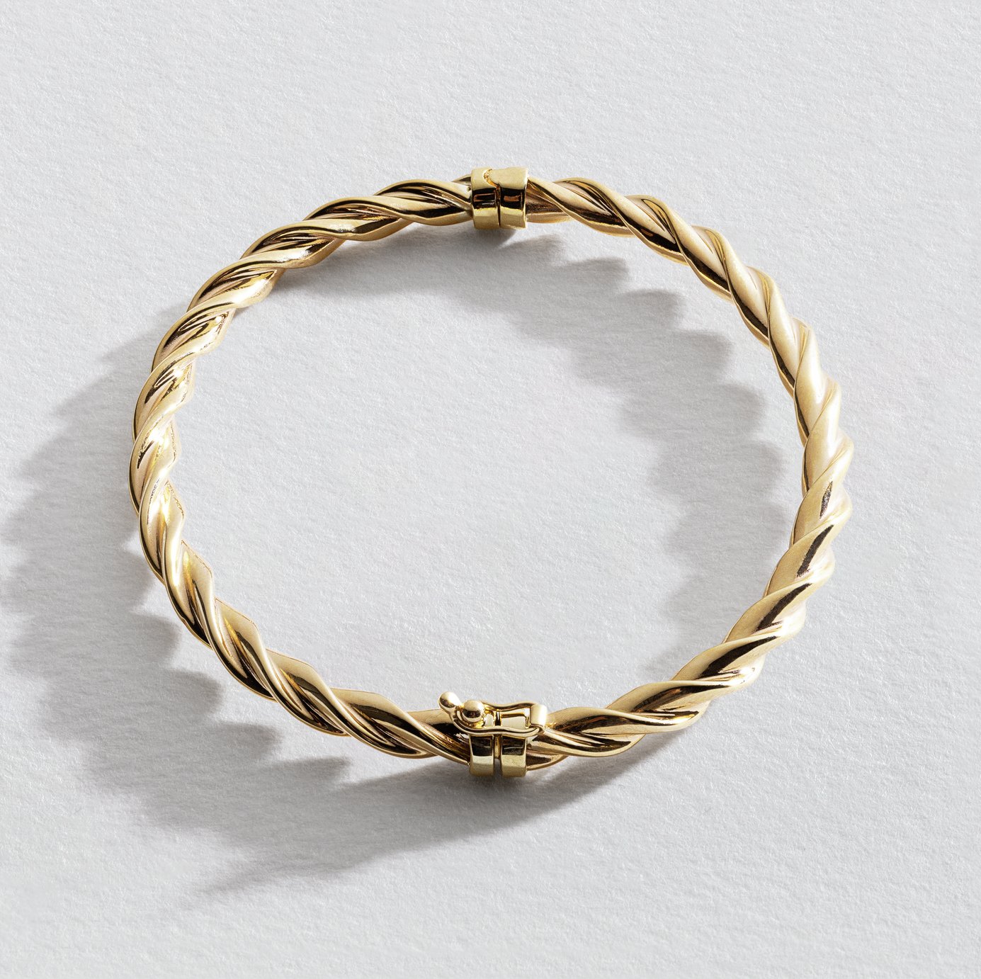 Revere 9ct Yellow Gold Twisted Chain Bangle