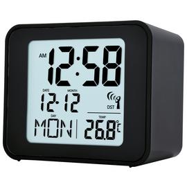 Acctim Cole Radio Controlled  LCD Display Alarm Clock -Black