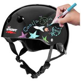 Wipeout Dry Erase 52-56cm Kids Bike Helmet - Black