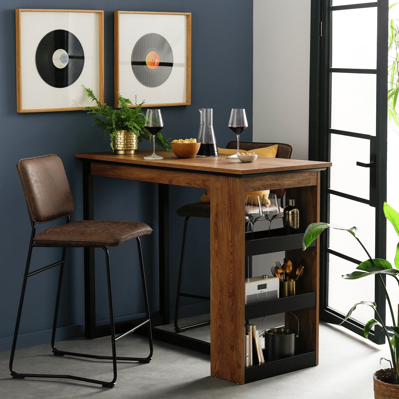 Habitat Nomad 2 Seater Bar Table - Oak 