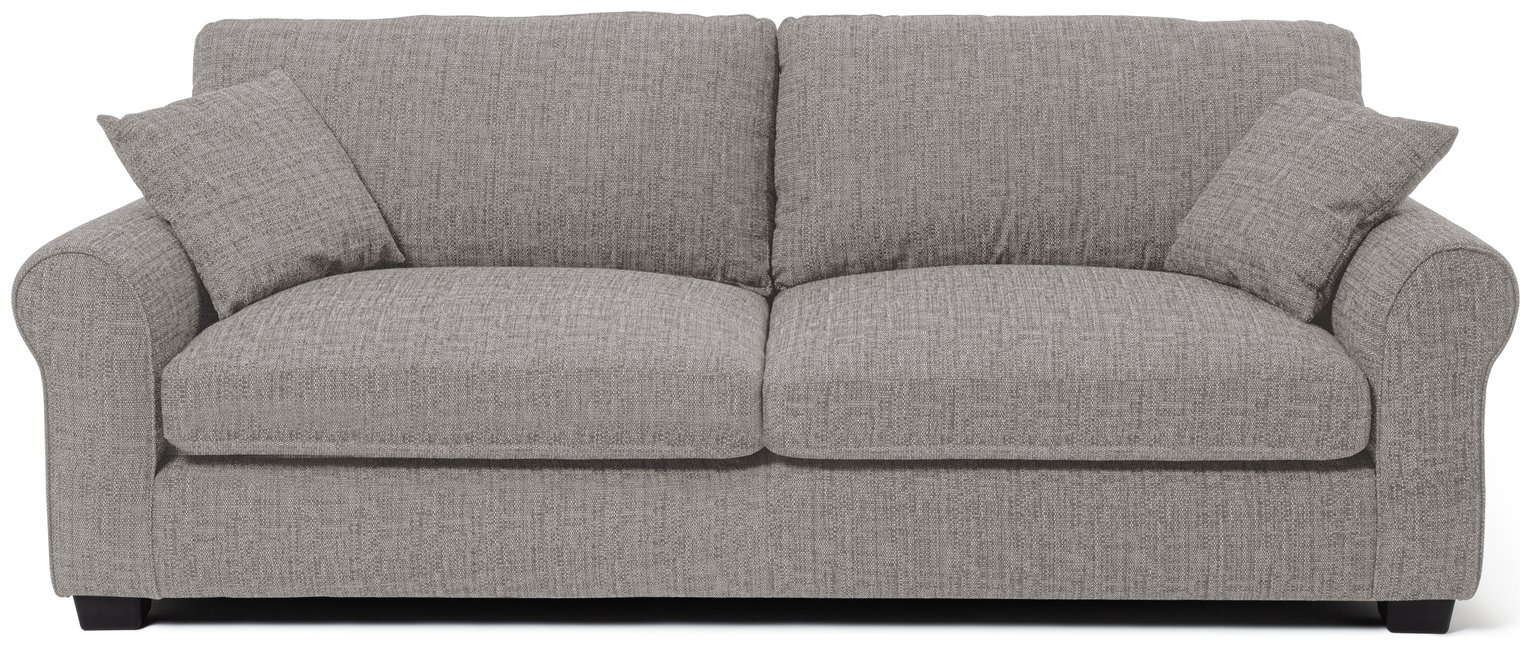 Argos Home Lisbon Fabric 4 Seater Sofa - Grey
