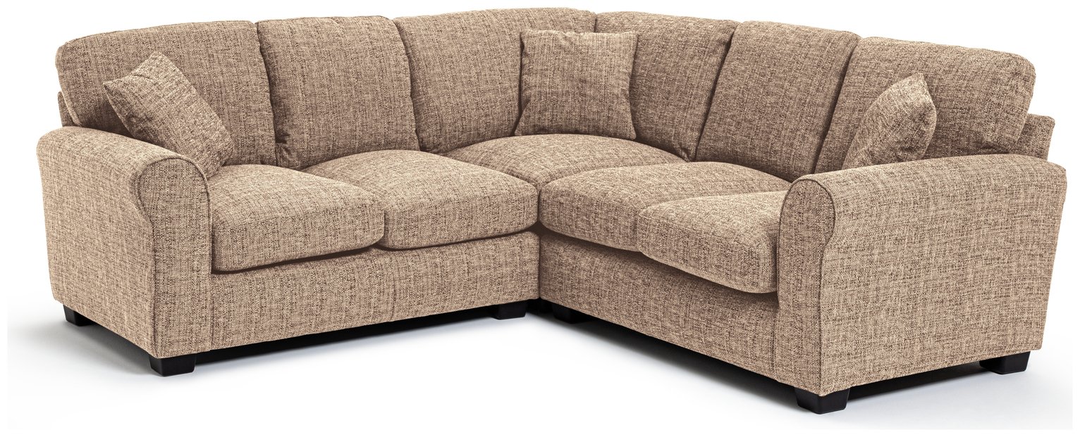 Argos Home Lisbon Fabric Corner Sofa - Stone