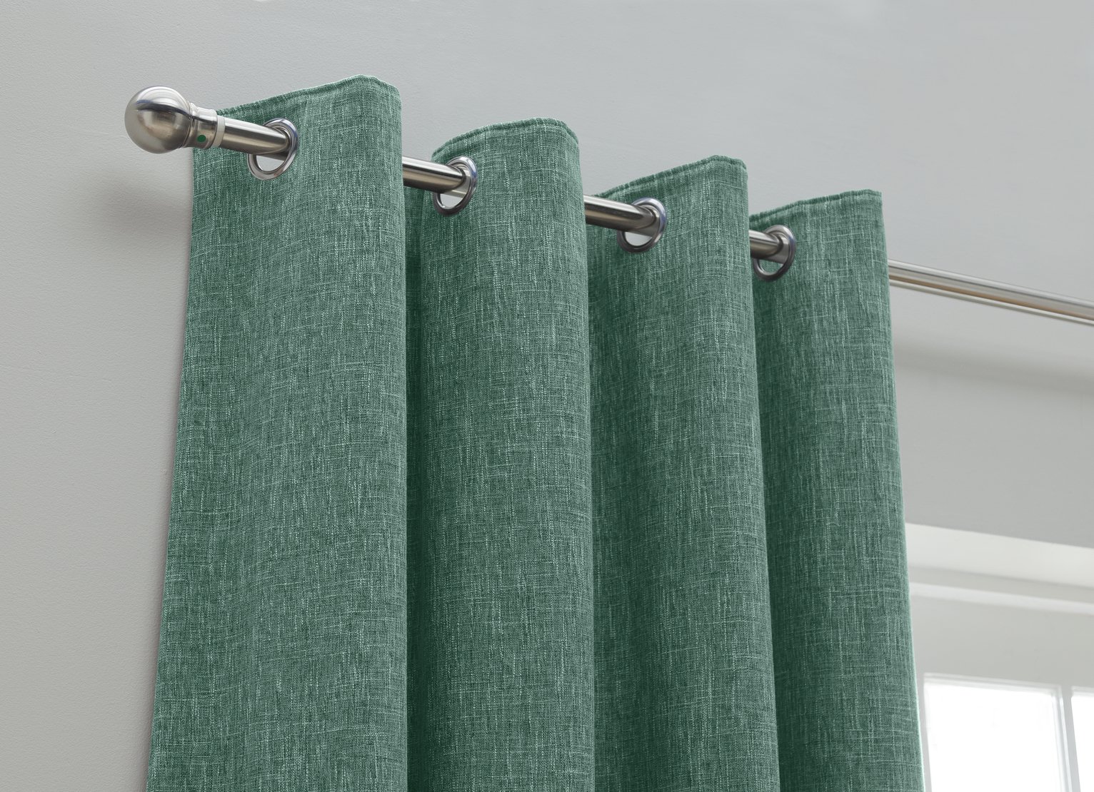 Habitat Blackout Eyelet Curtains - Forest Green - 168x229cm