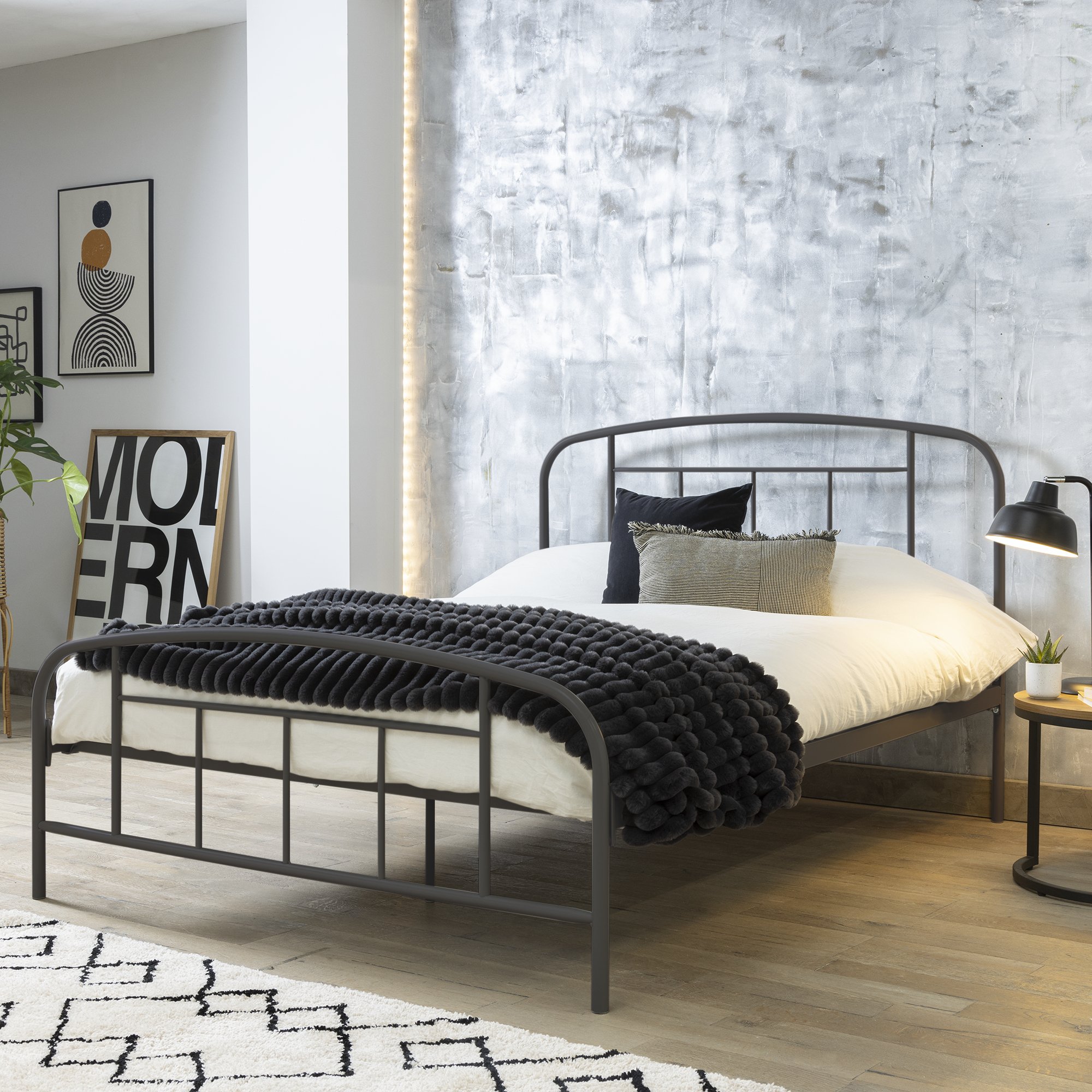 Argos Pippa Double Metal Bed Frame - Dark Grey