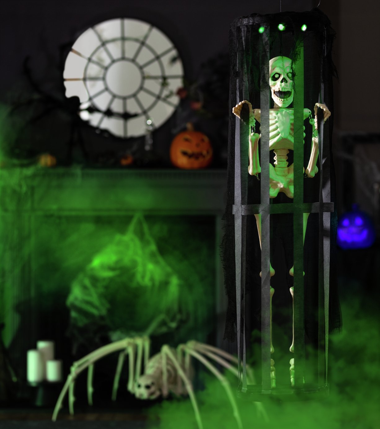 Argos Home Skeleton In Cage Halloween Decoration