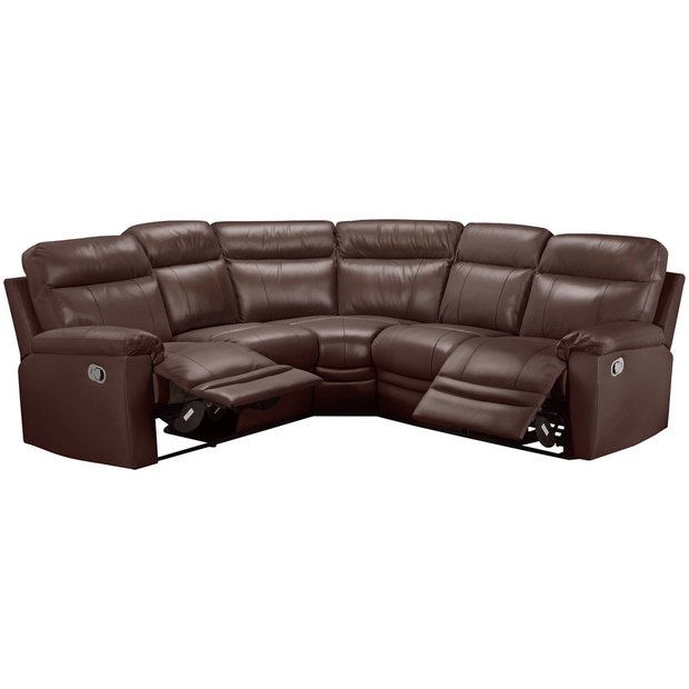 Brown power store reclining sectional