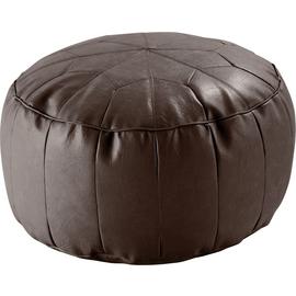 Kaikoo Moroccan Faux Leather Footstool - Chocolate