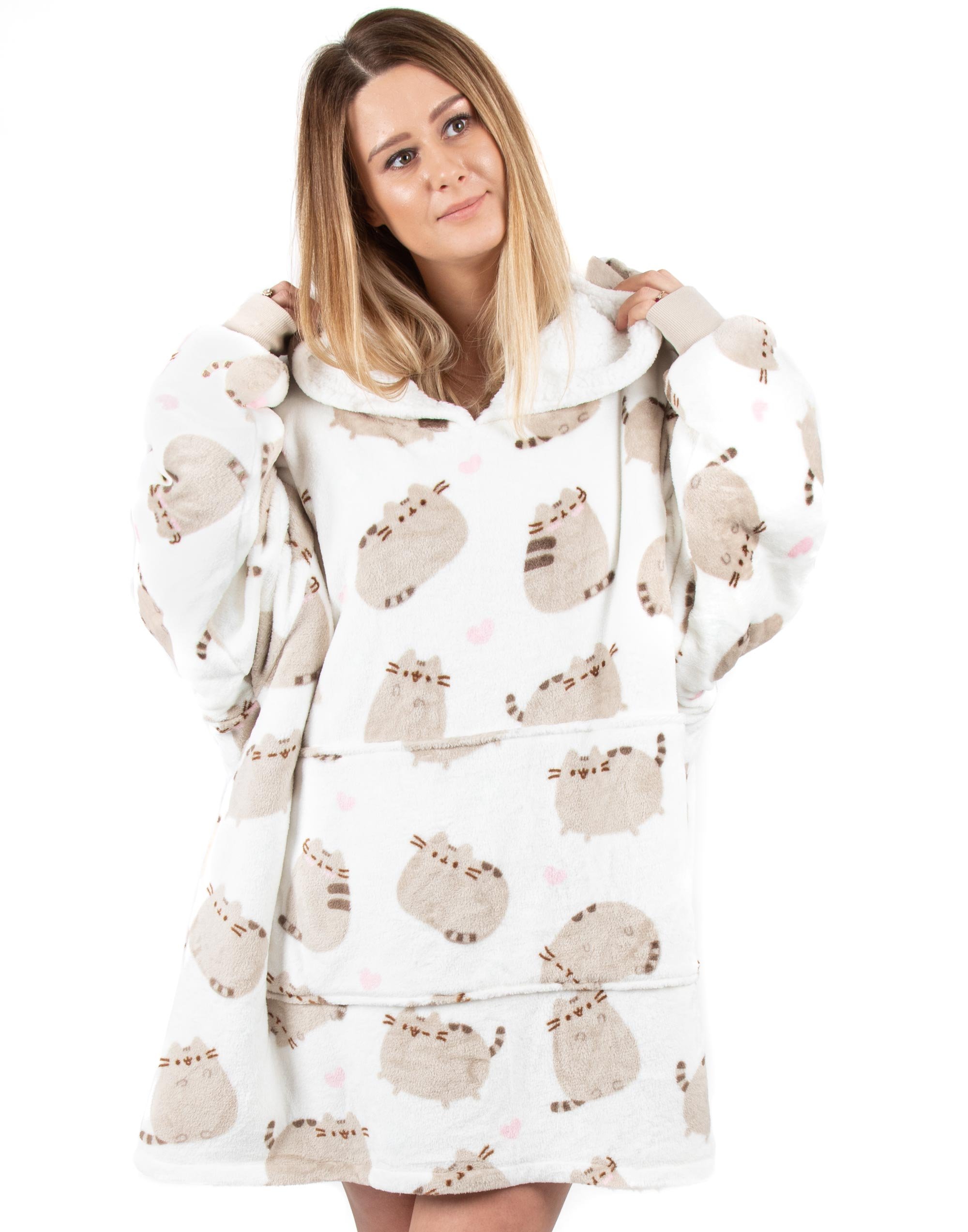 Pusheen Pusheen The Cat Adult Womens Blanket Hoodie - White