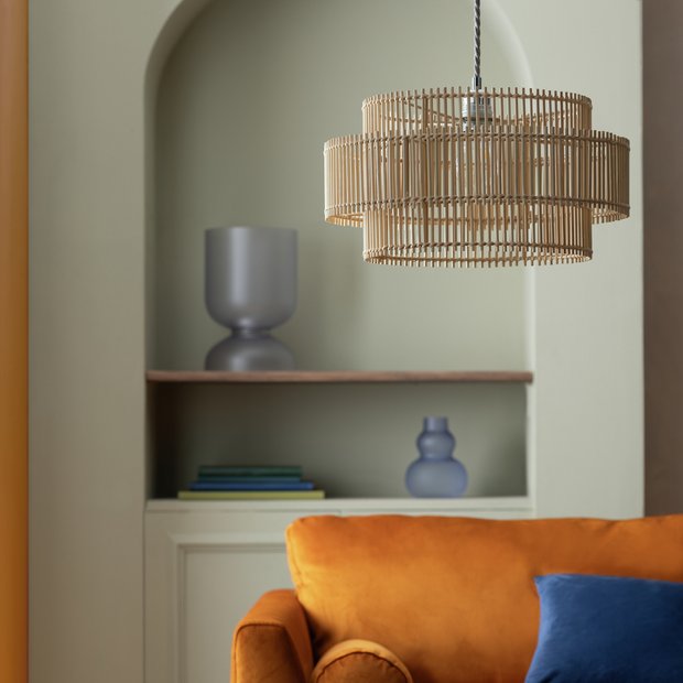 Argos on sale rattan lampshade