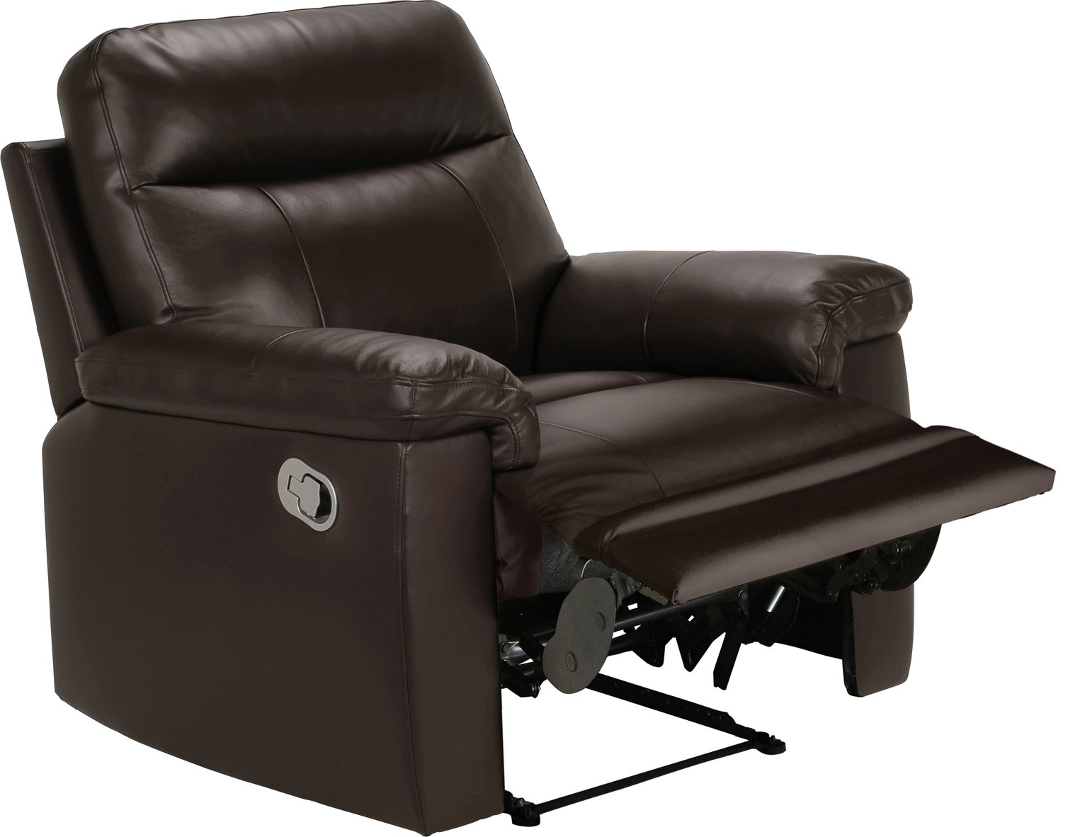 Argos Home Paolo Leather Mix Manual Recliner Chair - Brown