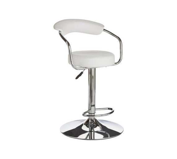 Argos Home Executive Gas Lift Bar Stool - White