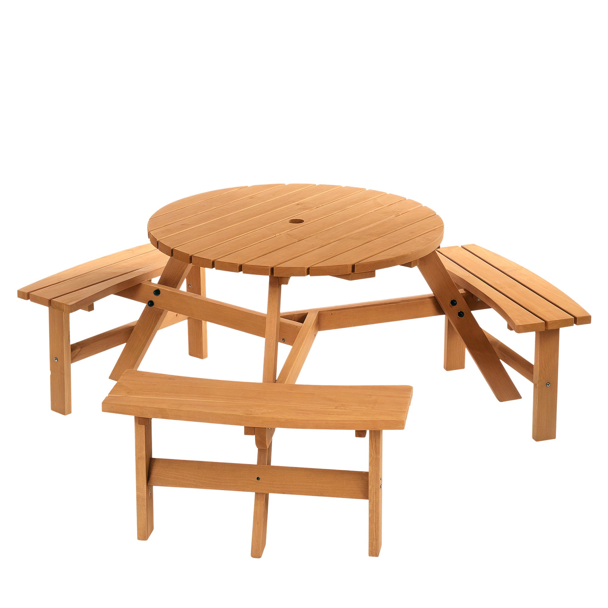 Outsunny Wooden Garden Dining Set - Brown