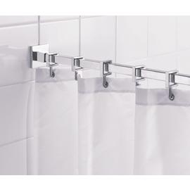 Croydex Square Shower Curtain Rod and Rings - Chrome Plated