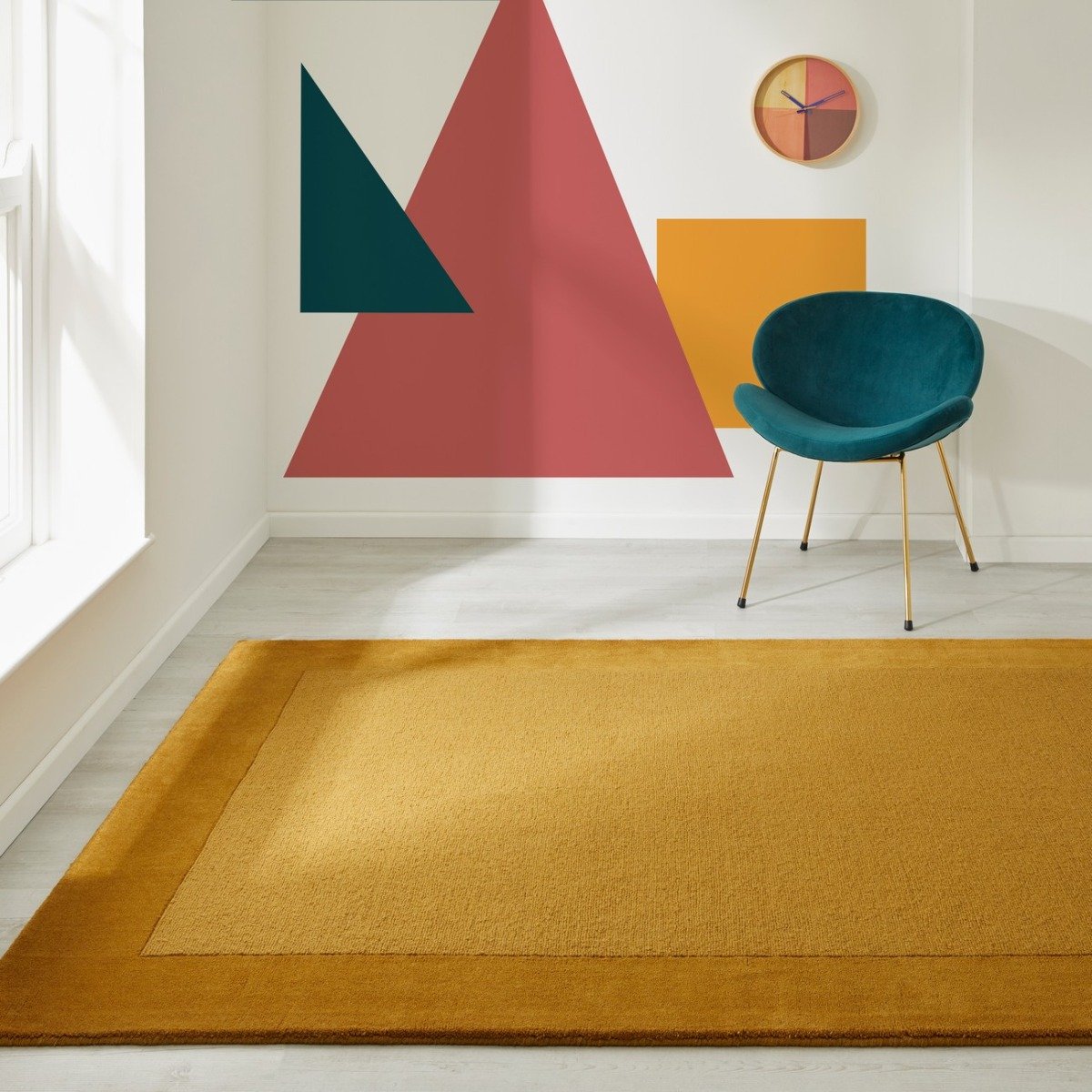 Mega Flooring Yellow Handmade Bordered Rug - 120 x 170cm
