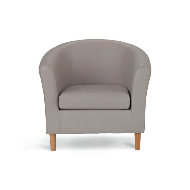 Buy Argos Home Faux Leather Tub Chair Mocha Armchairs and chairs Argos