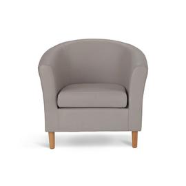 Argos Home Faux Leather Tub Chair - Mocha