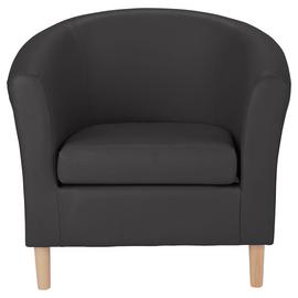 Argos Home Faux Leather Tub Chair - Black