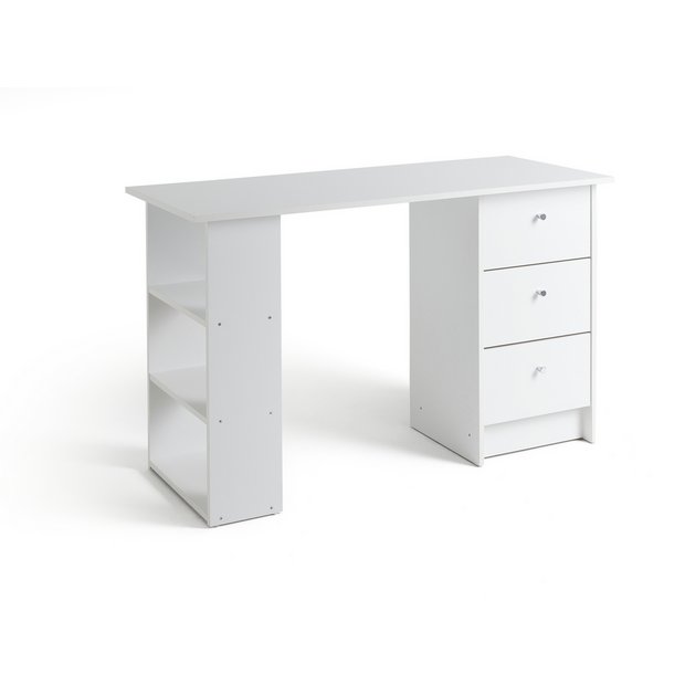 Buy HOME Malibu 3 Drawer Desk - White | Desks and workstations | Argos