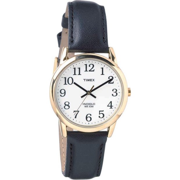 Buy Timex Men's Gold Plated Black Strap Watch at Argos.co.uk - Your ...