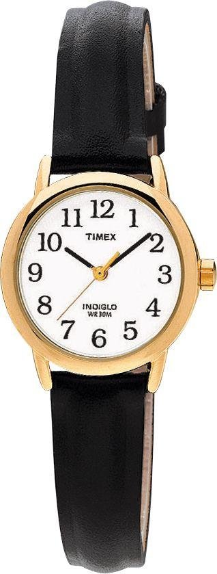 Timex Ladies Black Leather Strap Watch