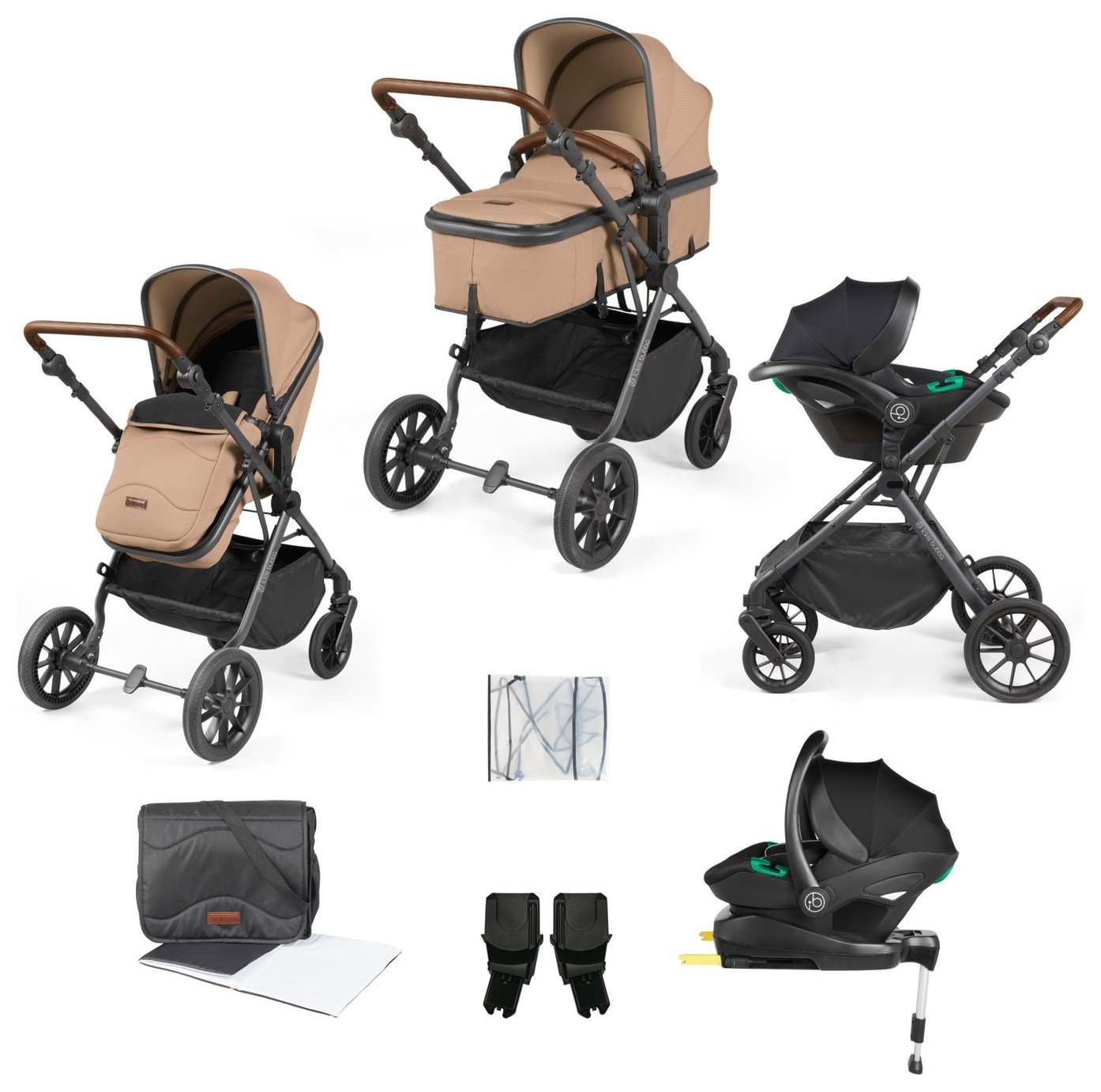 Ickle Bubba Cosmo 9pc Isofix Travel System - Desert