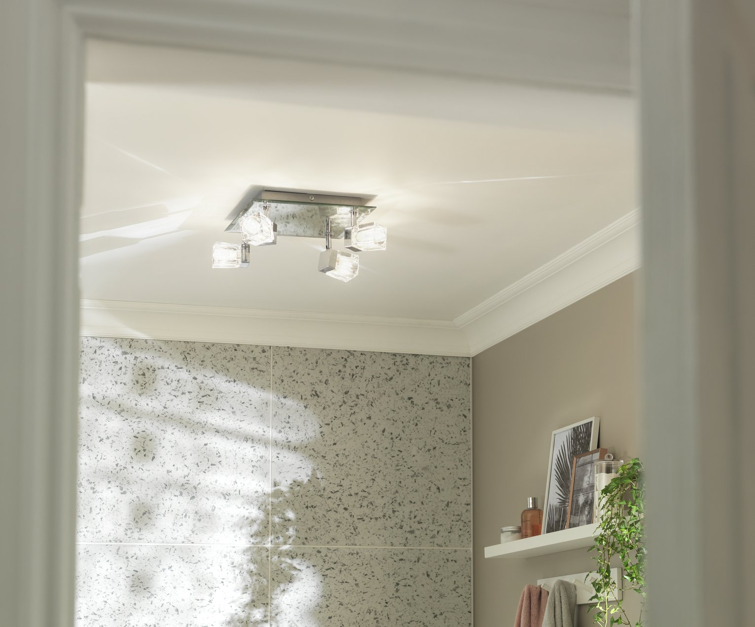 Argos Home Mira 4 Light Bathroom Cube Spotlights - Chrome