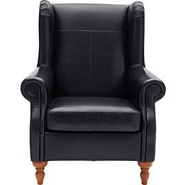 Argos Home Argyll Leather High Back Chair - Black