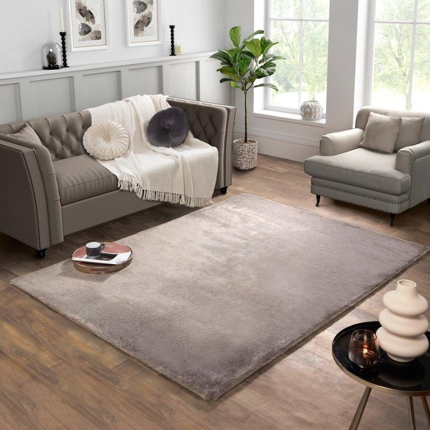 DS Living Dovilla Plush Rug - Mink - 100x60cm