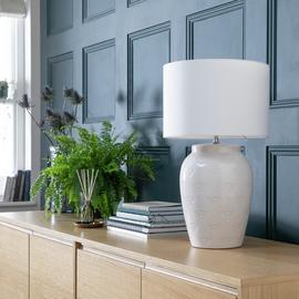Argos Home Embossed Bee 50cm Ceramic Table Lamp - Cream