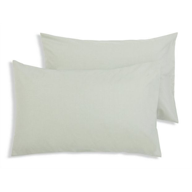 Buy Habitat Polycotton Standard Pillowcase Pair - Sage Green | Pillowcases | Argos