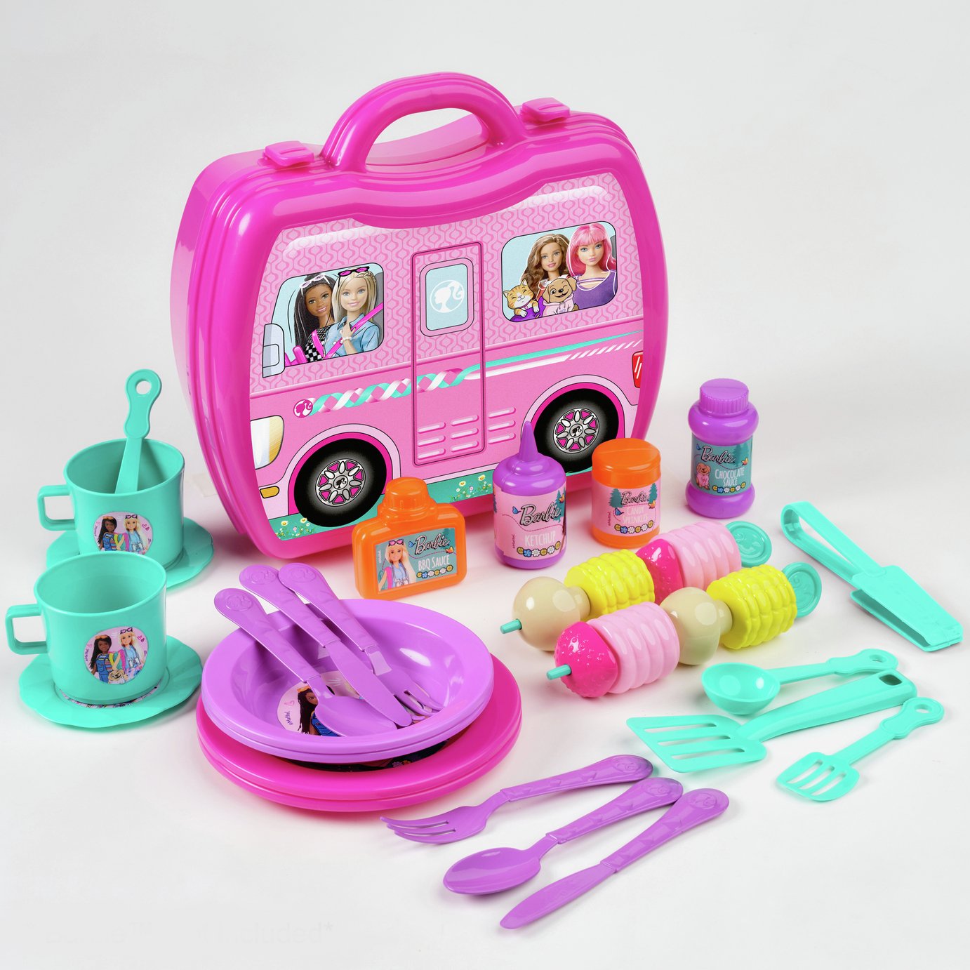 Barbie Role Play Toy Glamping Kitchen Set
