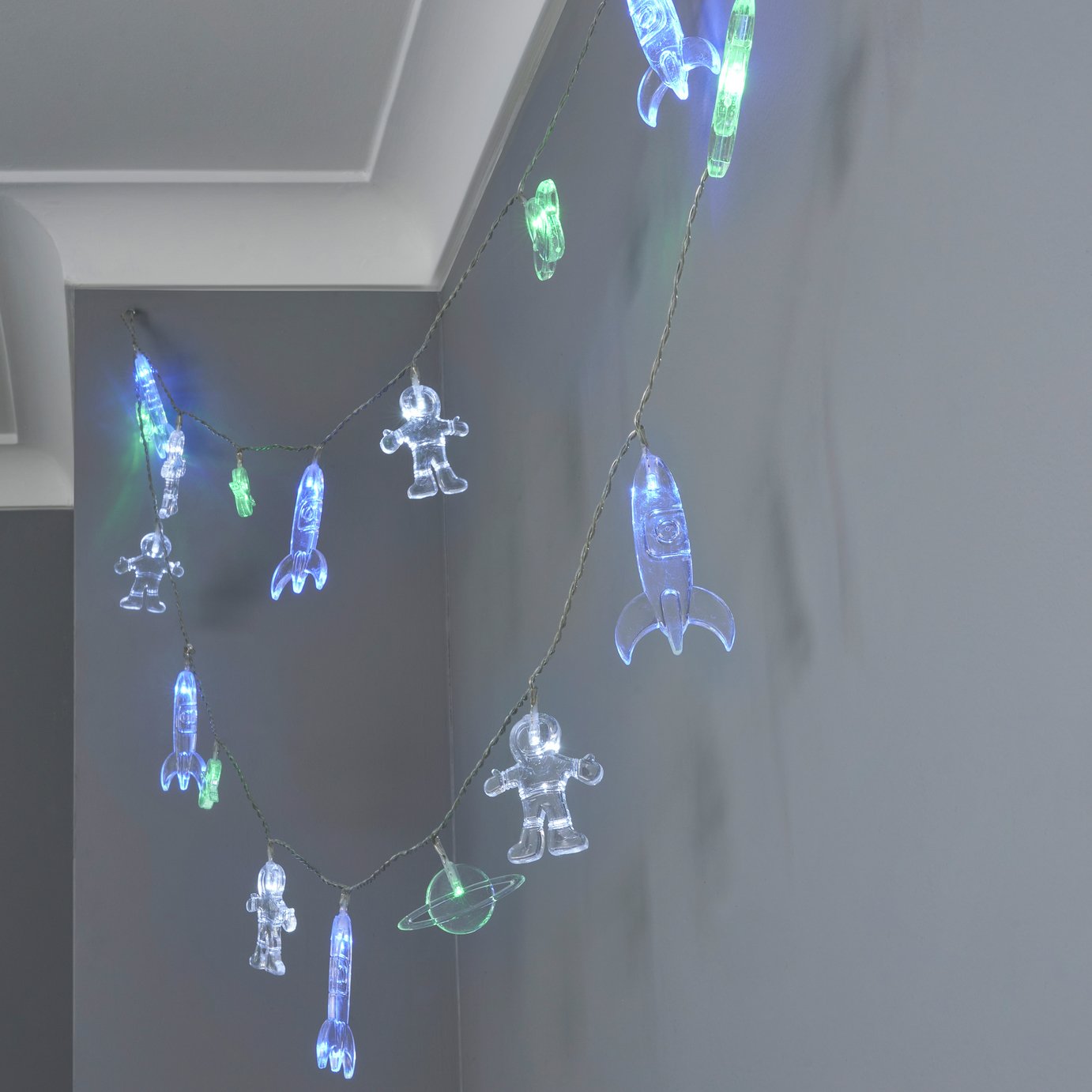 Glow Space LED String Lights - Blue & White