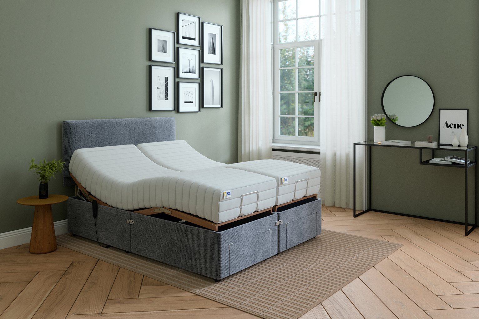 Mibed Memory Adjustable Bed Base with Drawer