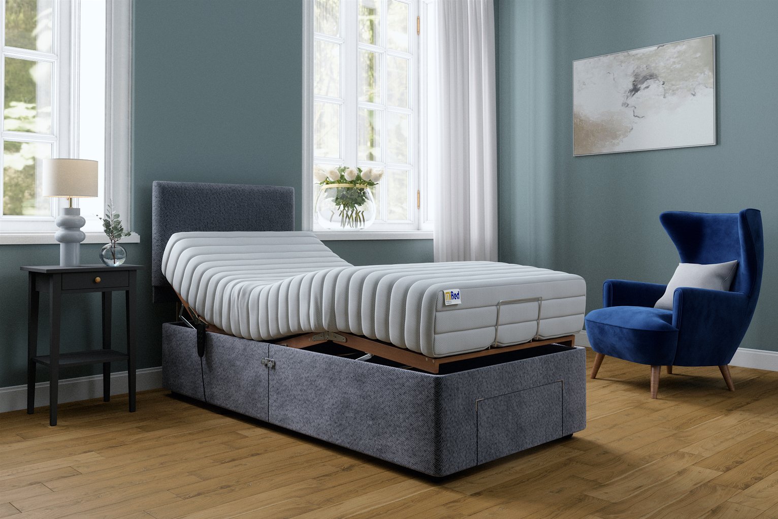 Mibed Memory Adjustable Bed Base with Drawer