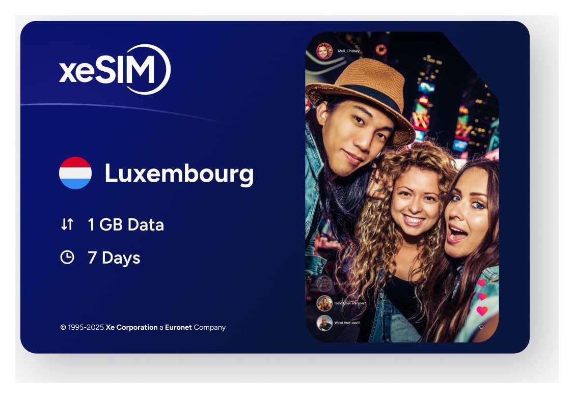 XeSIM Luxembourg 1GB 7 Days