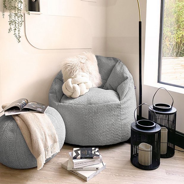 Buy rucomfy Fabric Snug Cinema Bean Bag Chair Grey Bean bags Argos