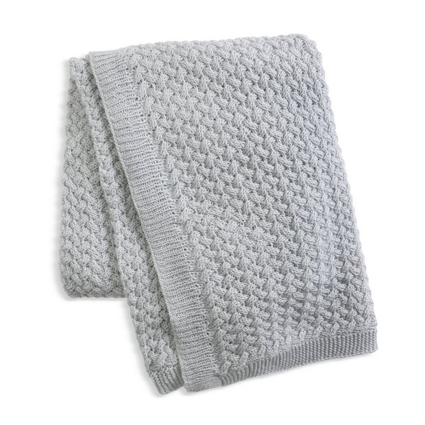Buy Habitat Plain Knitted Throw - Grey - 125x150cm | Blankets and throws |  Argos