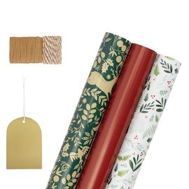 Argos Home 3 Roll Traditional Wrapping Paper Set