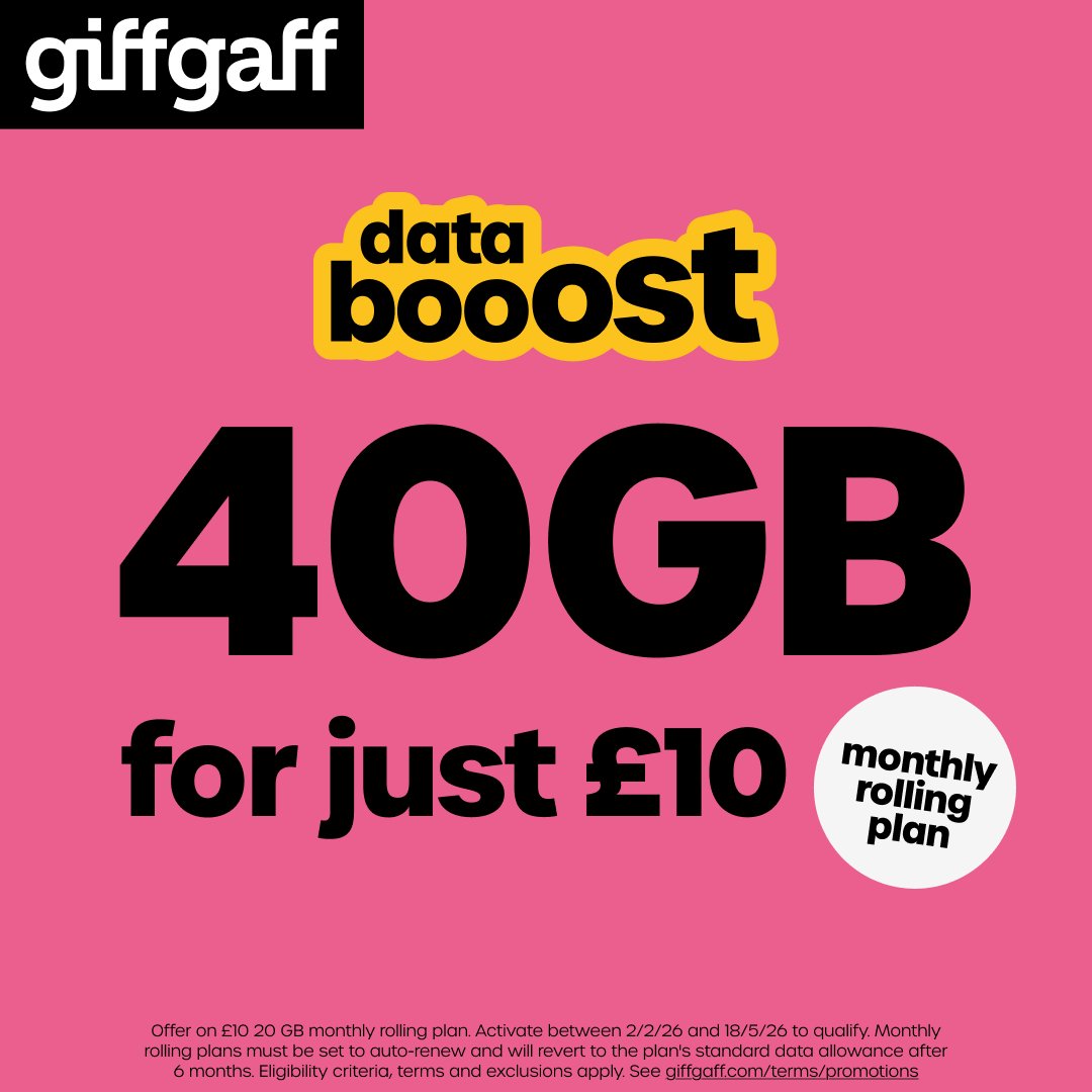 giffgaff 40GB Pay As You Go Sim Card