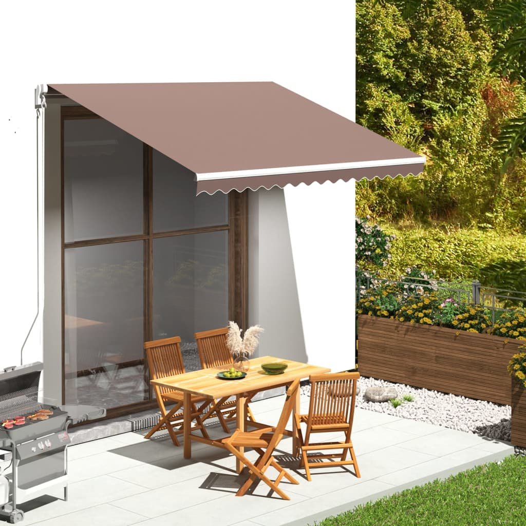 Walplus Polyester Awning - Brown - 350 x 250 cm - 330 x 245 cm Fabric