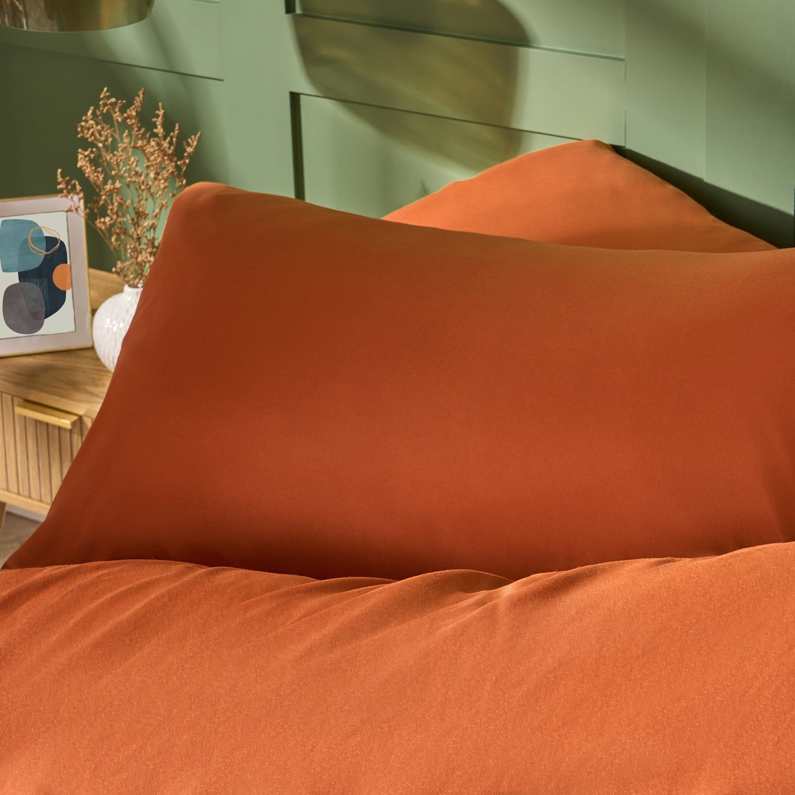OHS 2 Pack Plain Dyed Housewife Pillowcases - Rust