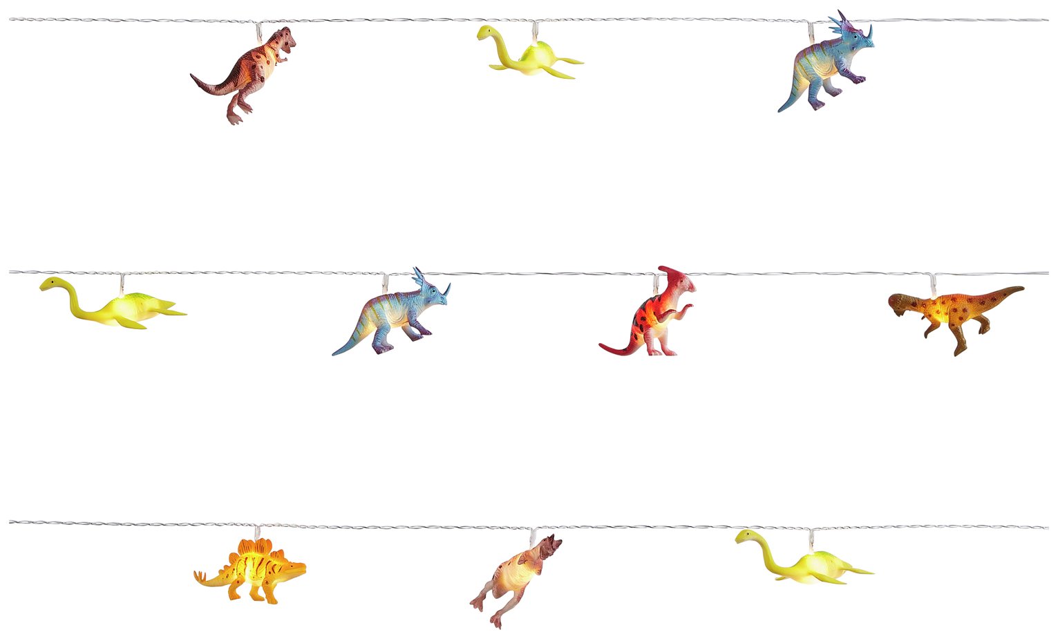 Glow Dinosaur LED String Lights - Multicoloured