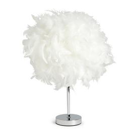Argos Home Feather Table Lamp - Chrome & White