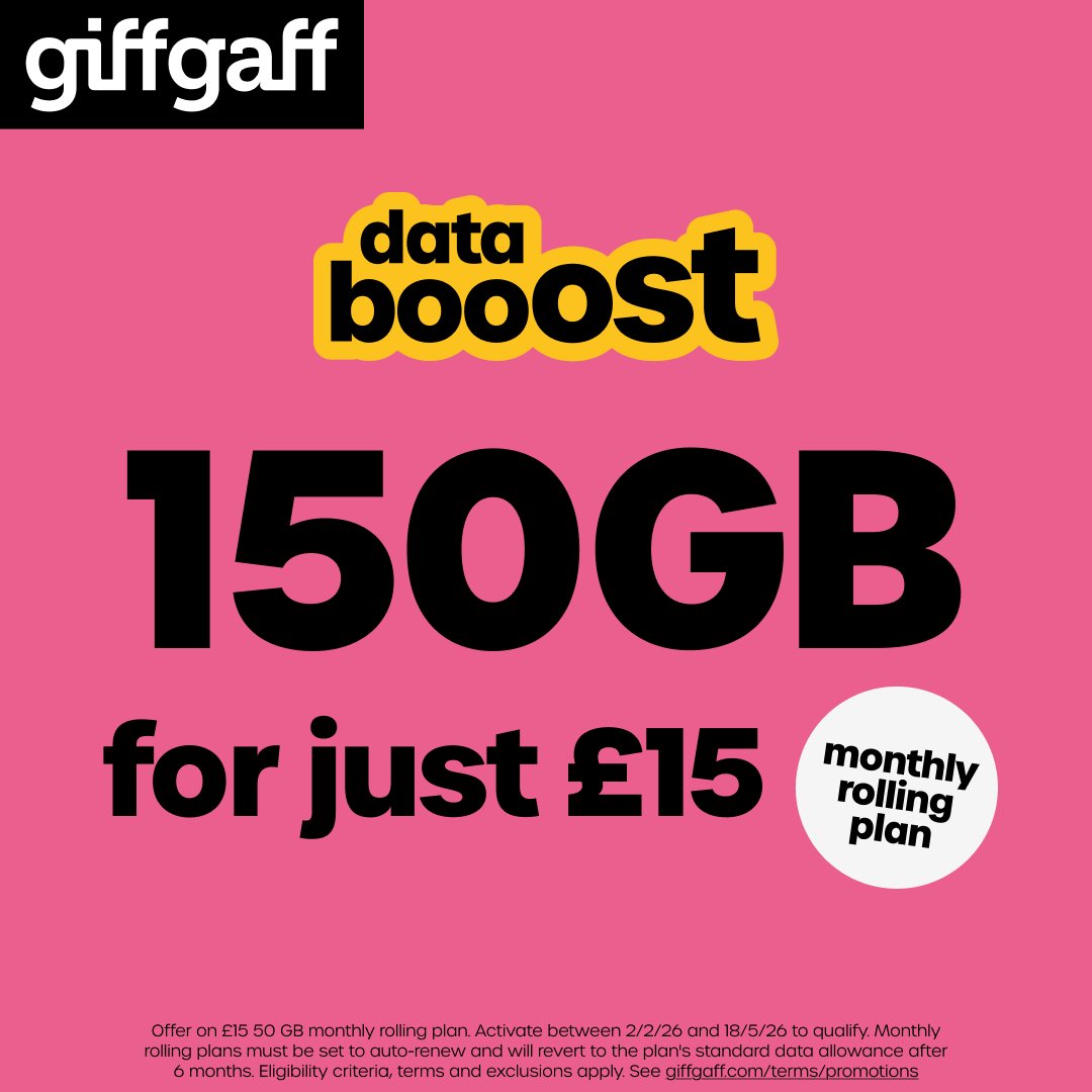 giffgaff 150GB Pay As You Go Sim Card
