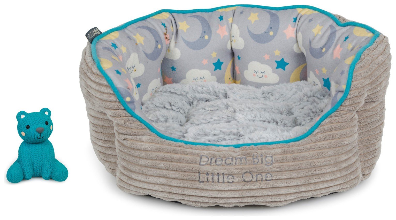 Petface Puppy Bundle Dog Grey Bed With Toy-Small
